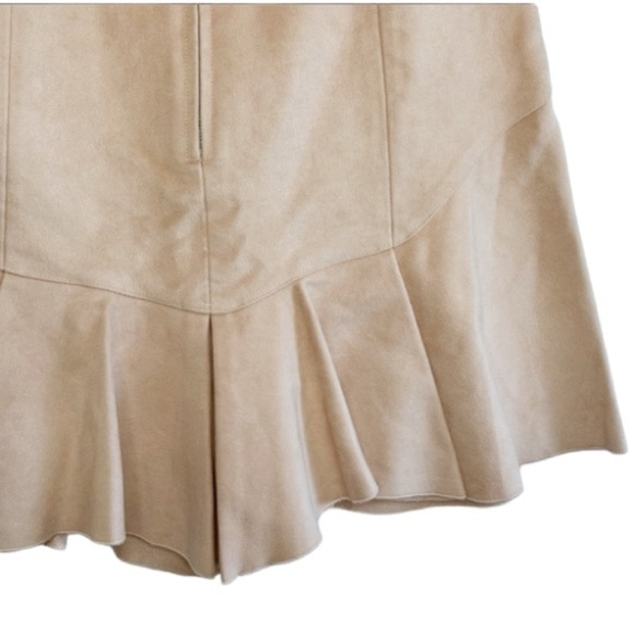 Isabel Marant Pink Mini Skirt Fluted Parma Pleated Faux-Suede Sz 6 - Picture 6 of 14